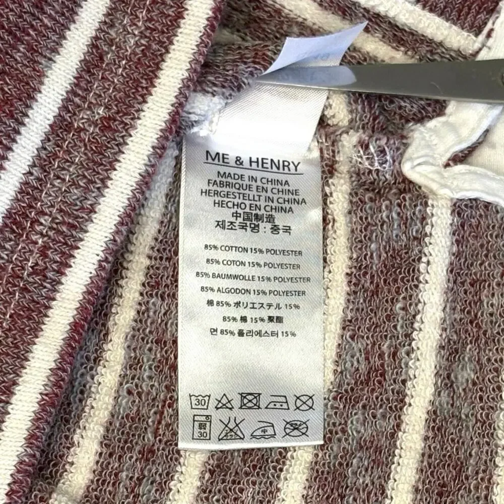 Me & Henry Striped Rugby Shirt Sweater Boy's 4/5 | Maroon, Gray